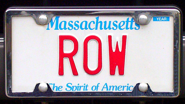 Row license plate